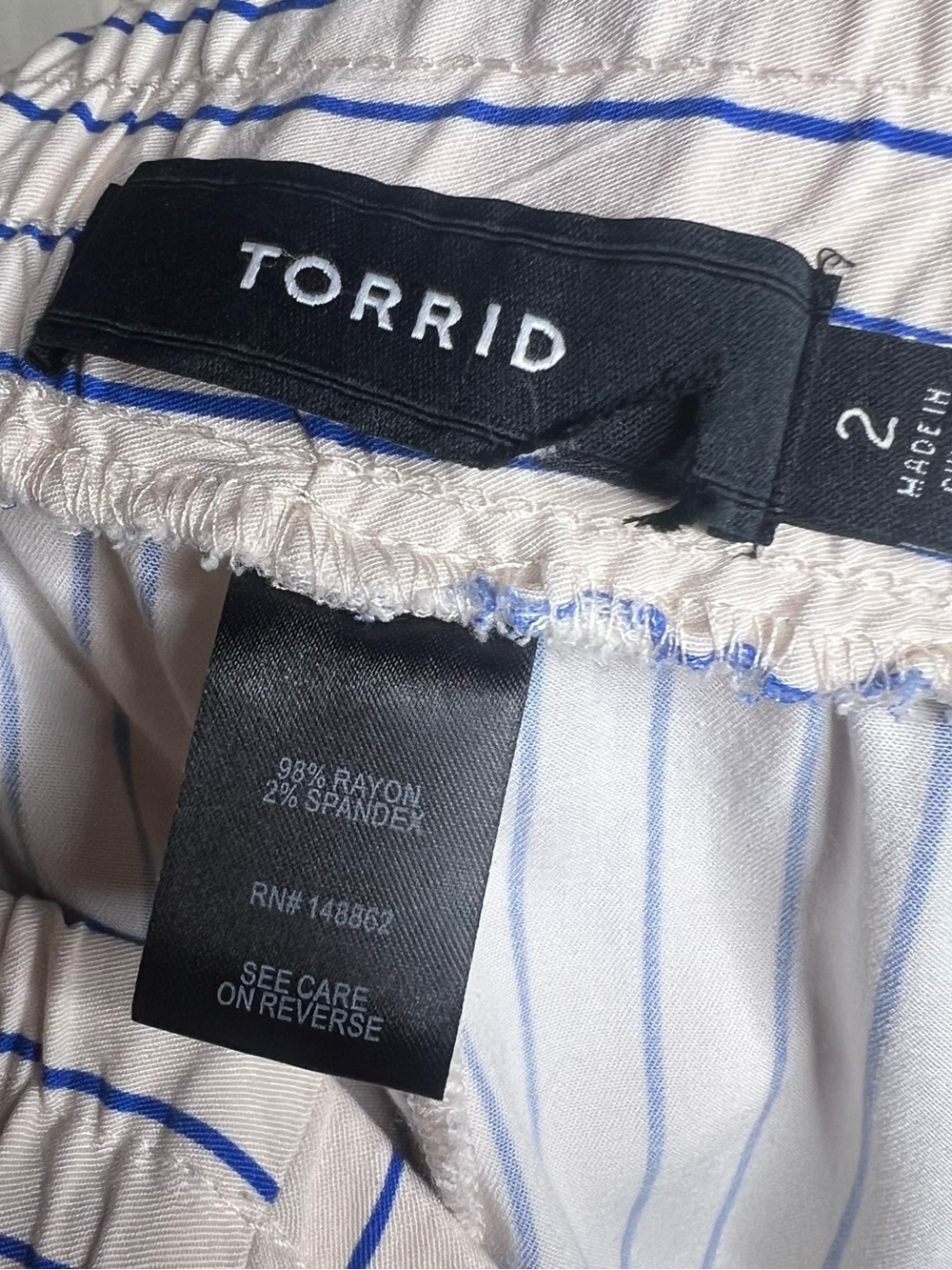 Torrid Striped High Rise Tapered Challis Pants - Picture 5 of 5